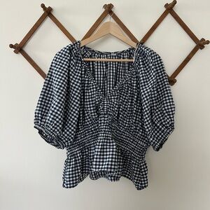 💫Old Navy Blue and White Gingham Blouse